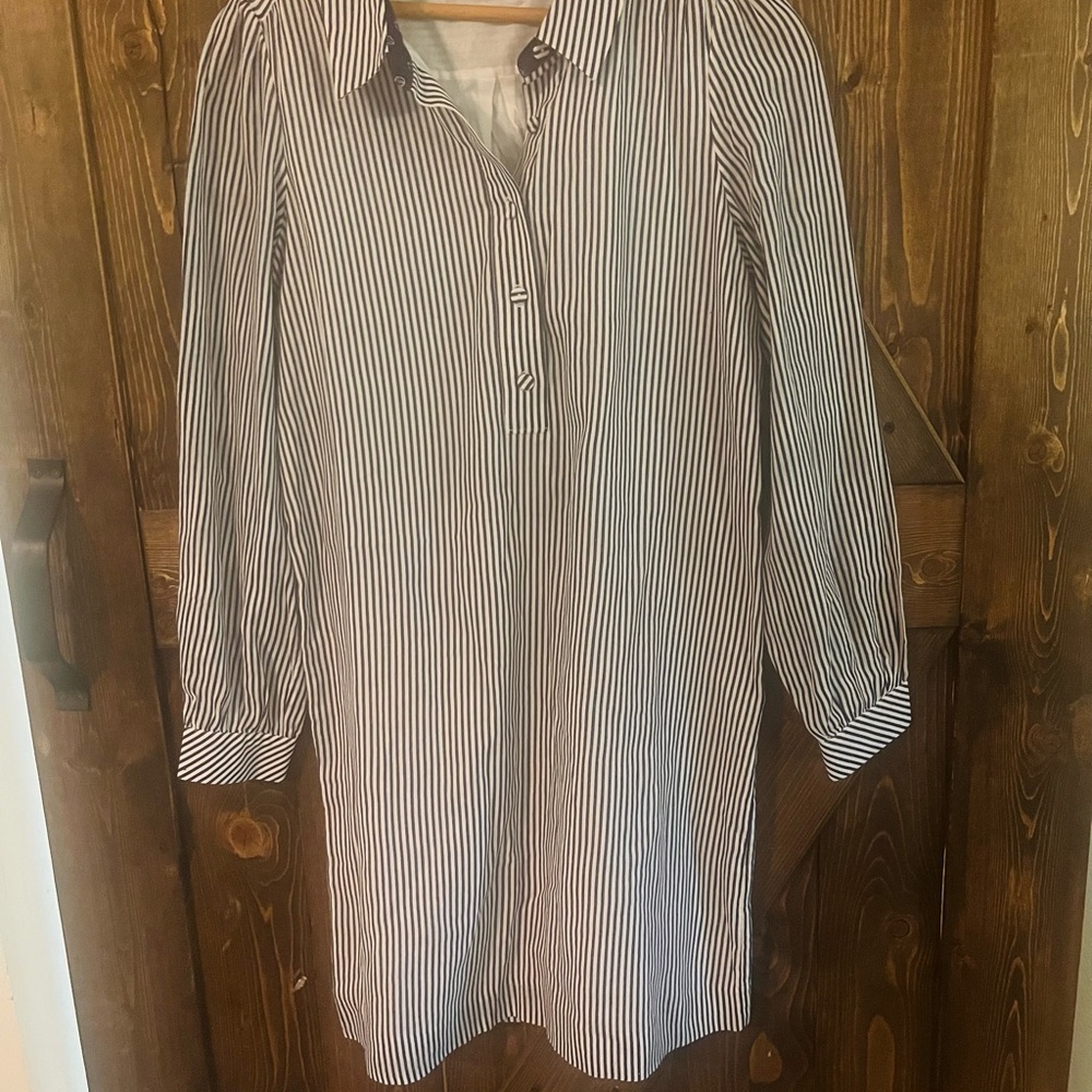 Striped Long Sleeve Shirt Dress